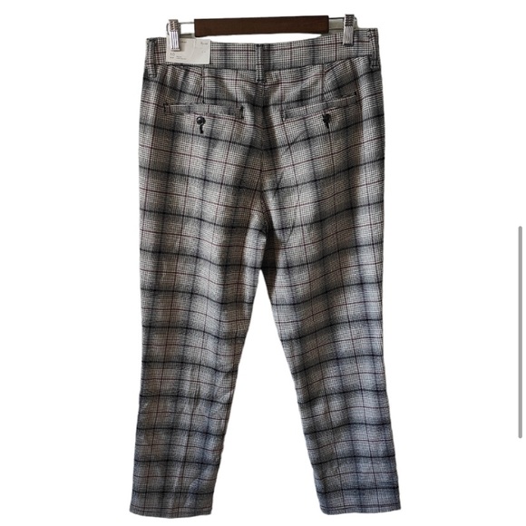 NWT American Eagle Women White Super High-Waisted Plaid Skinny Pant Size 10 crop - Picture 3 of 5